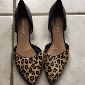Franco sarto calf hair leopard print flats